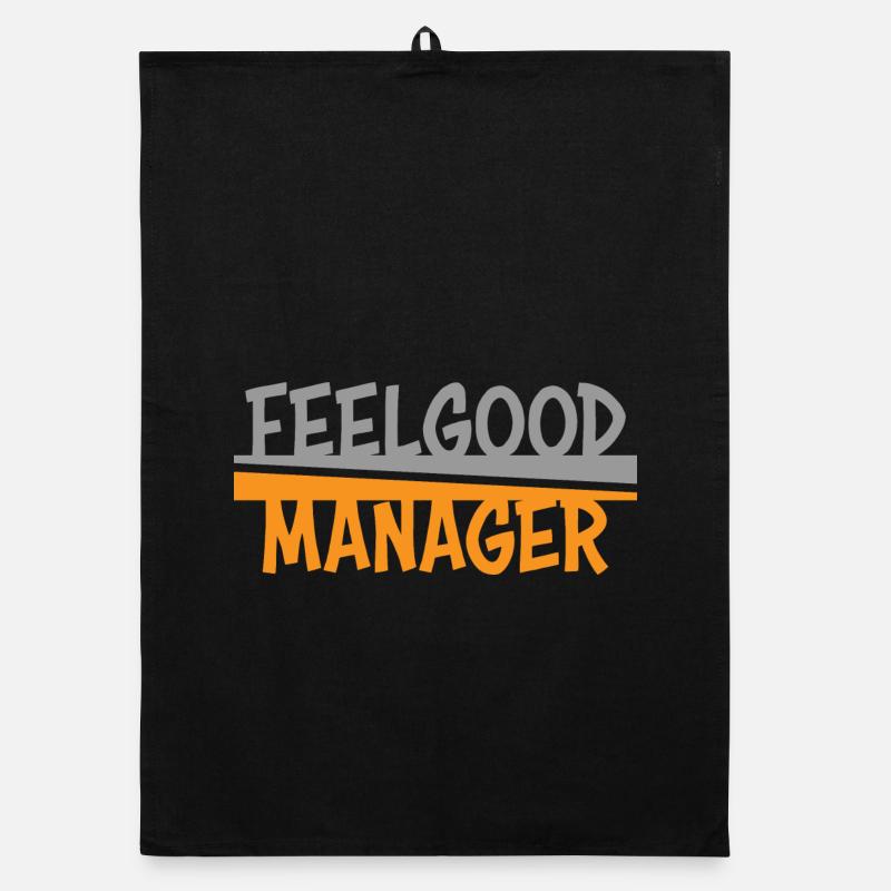 Feelgood Manager grau orange Organic Geschirrtuch