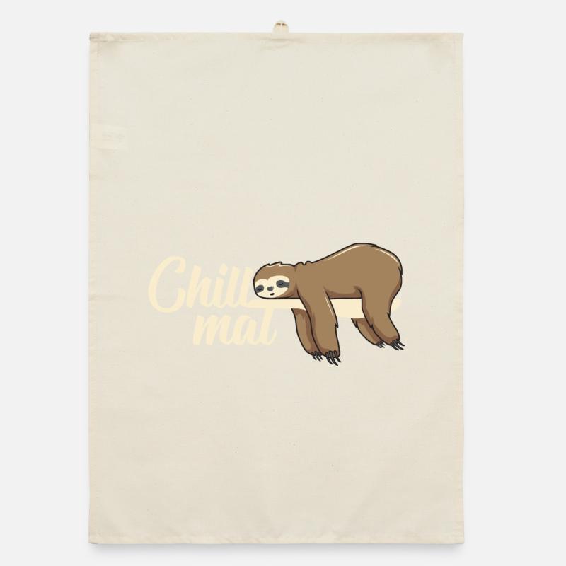 Funny chill times sloth while relaxing Organic dish towel