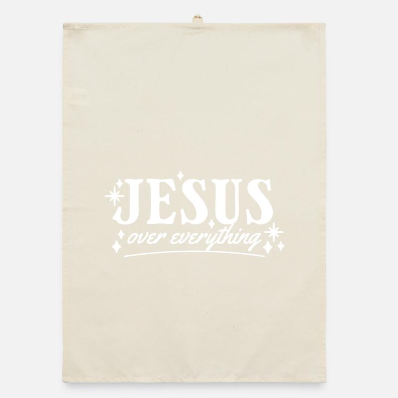 JESUS Over Everything – Christliches Statement  Organic Geschirrtuch
