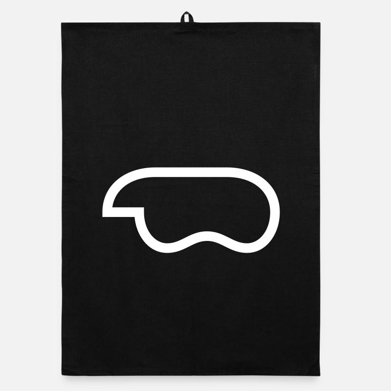 Controller-Outline-White - Organic dish towel - black