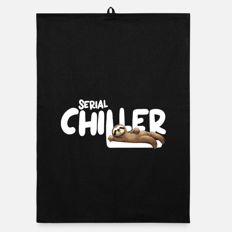 Sloth Serial Chiller – Funny Sloth Tee Organic dish towel
