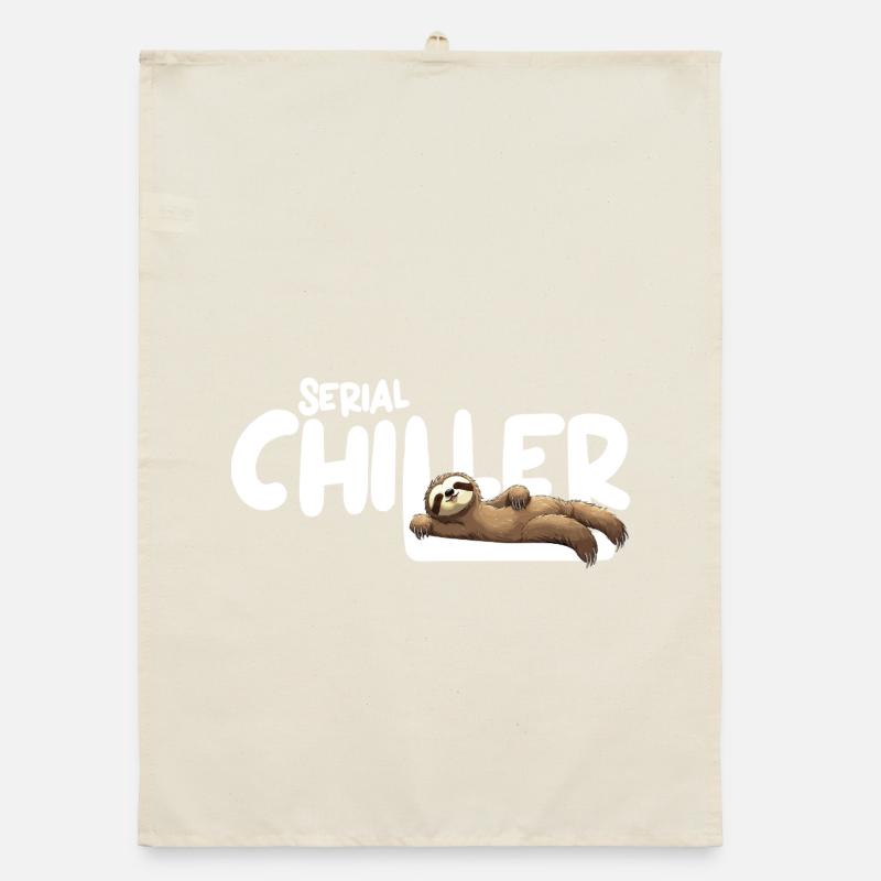 Sloth Serial Chiller – Funny Sloth Tee Organic dish towel