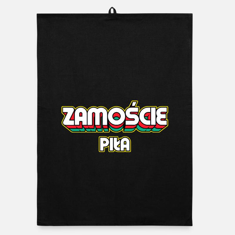 Zamość Piła. Nom du district rétro Torchon bio