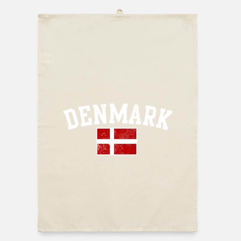 Typographie du drapeau arche du Danemark Torchon bio