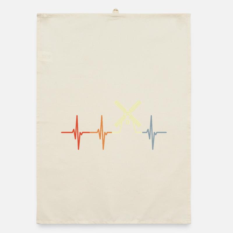 Windmühle Kardiogramm Organic Geschirrtuch