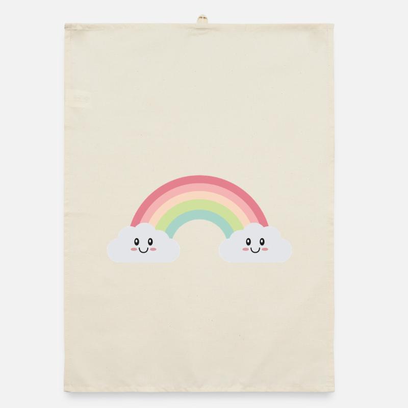Rainbow clouds Organic dish towel