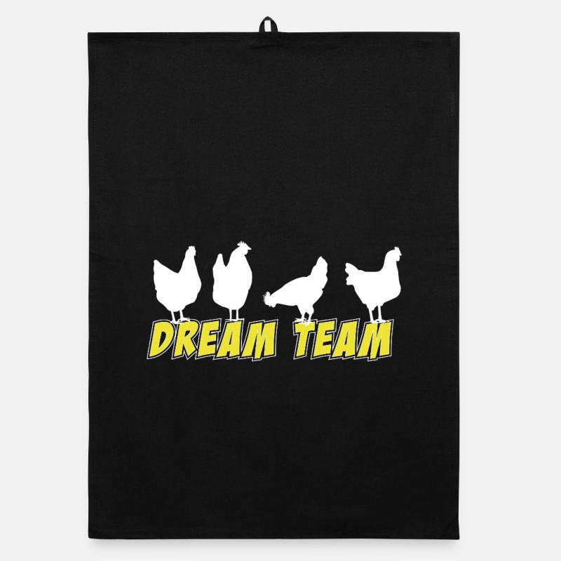 Fans de poulet - Coq - Coq - Poussin - Œuf - Bio Torchon bio