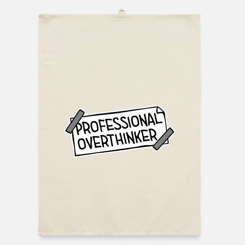 Professional Overthinker Funny Brooding Anxiety Logo Organic dish towel