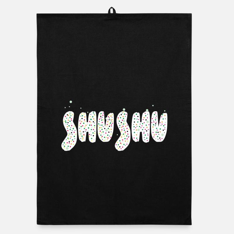 Shushu word art Organic dish towel