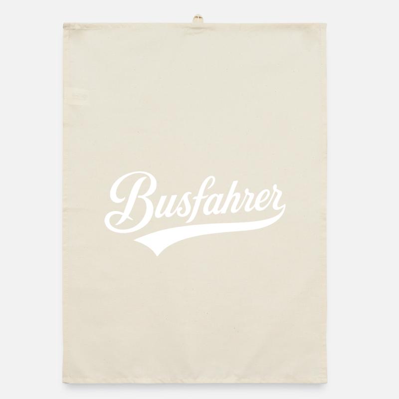 Beruf Busfahrer Text Design Organic Geschirrtuch