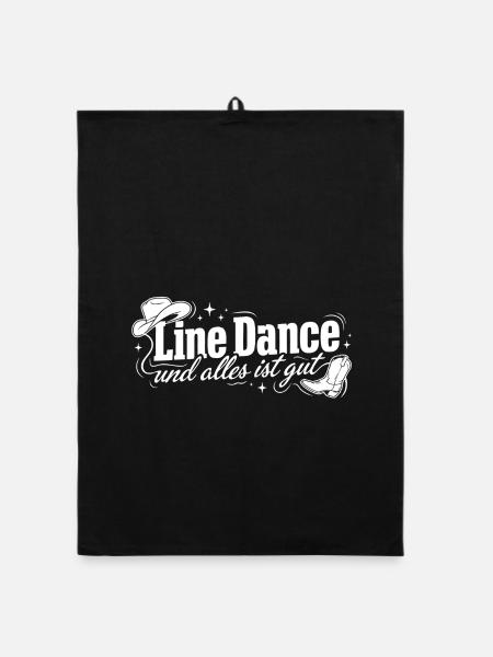 Line Dance: Alles ist gut - Organic Geschirrtuch - Schwarz - Vorne