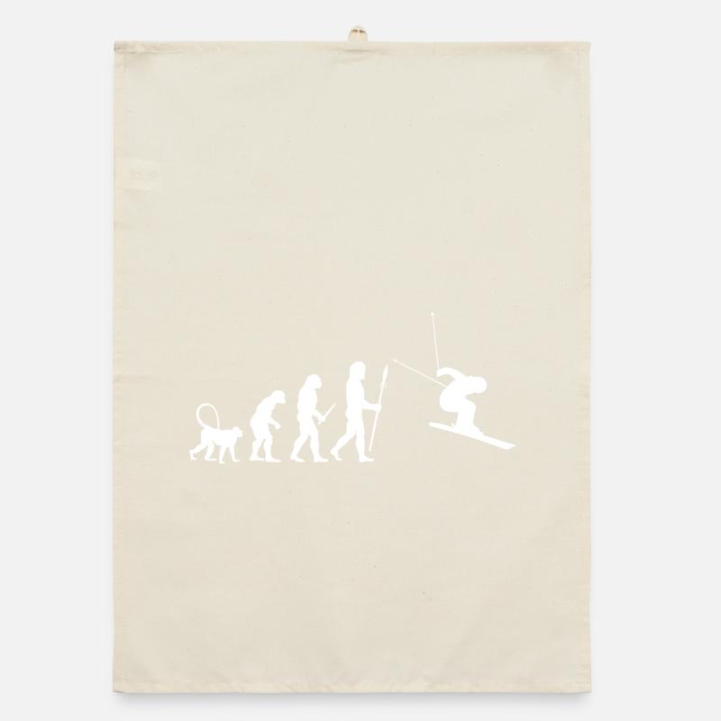 Skiing Evolution Organic dish towel