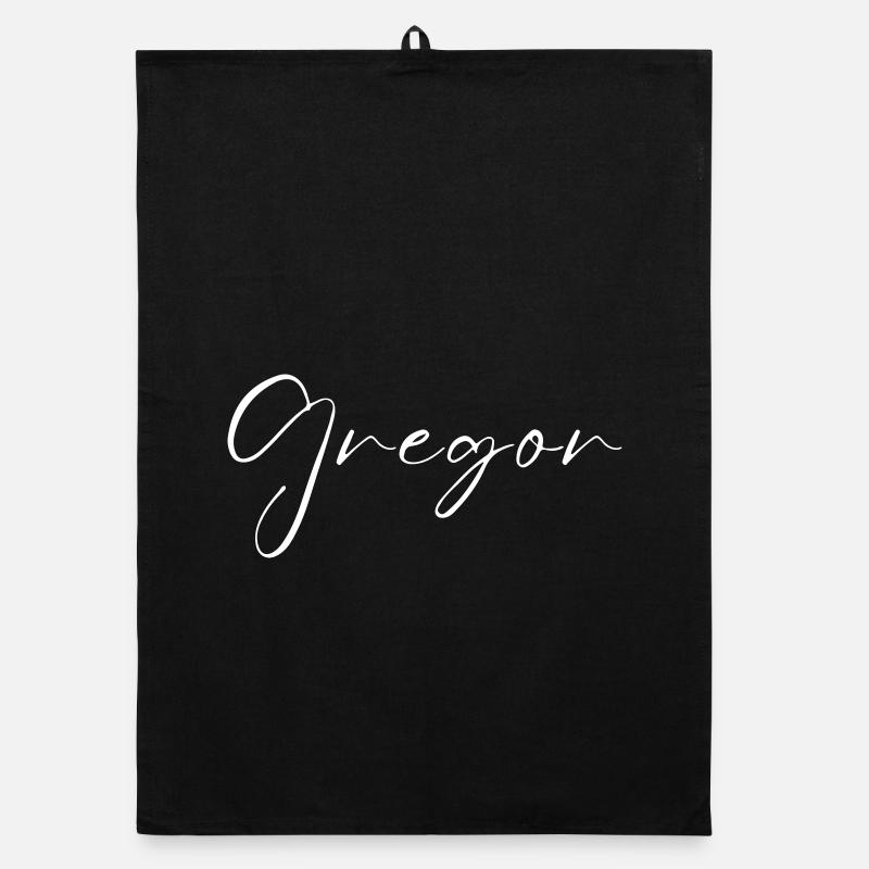 Gregor Name T-Shirt Gift for Men Organic dish towel