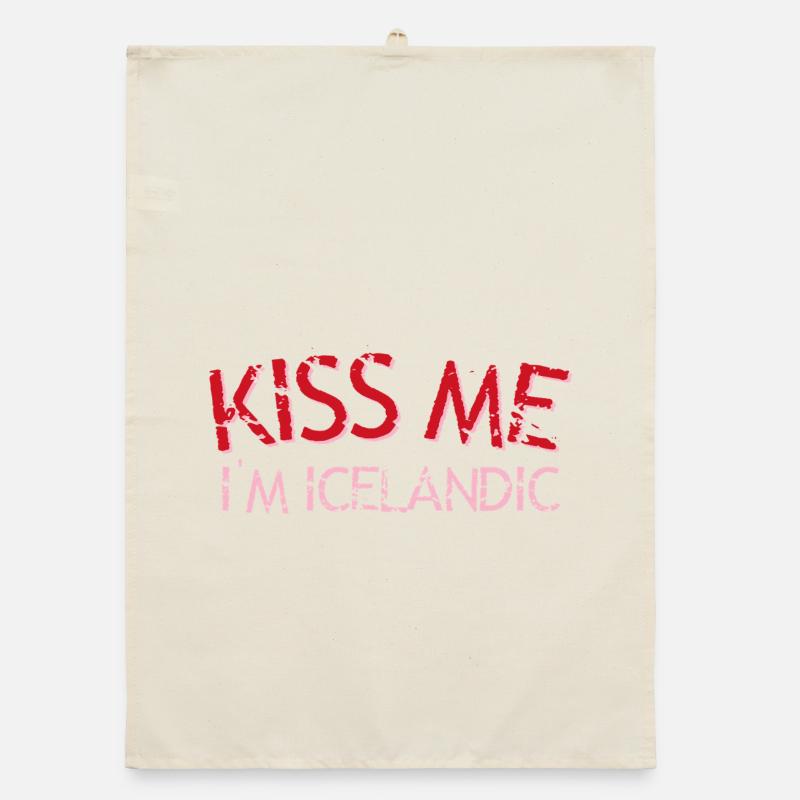 Küss mich, ich bin Isländer Organic Geschirrtuch