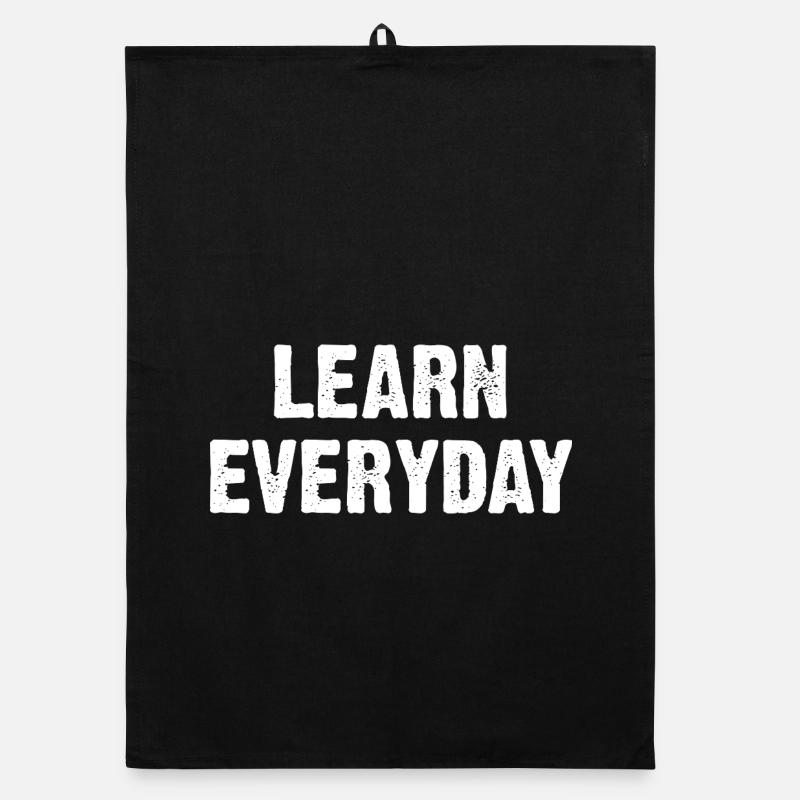 Learn Everyday Bold Typography Organic Geschirrtuch