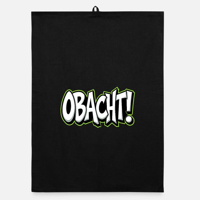 Caution Bavarian Saying Dialect Warning Organic dish towel