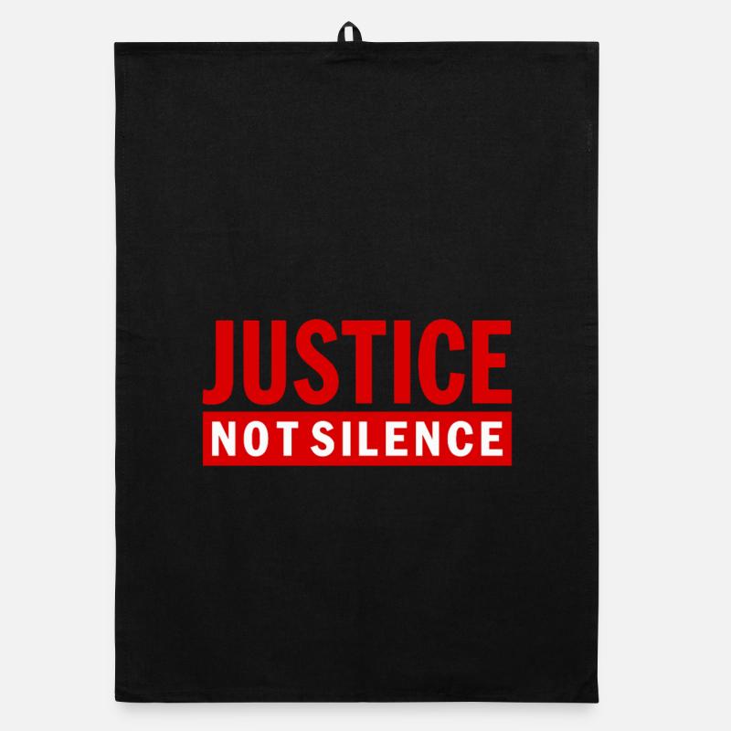 Justice Not Silence Gerechtigkeit Statement Organic Geschirrtuch