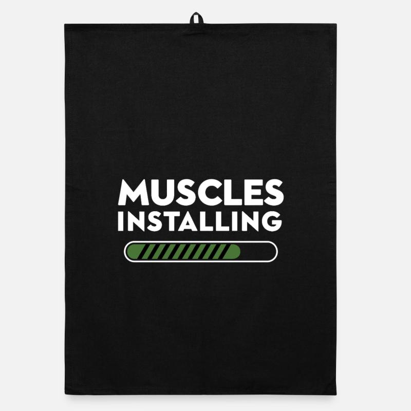Muscles Installing Fortschritt Grafik Organic Geschirrtuch