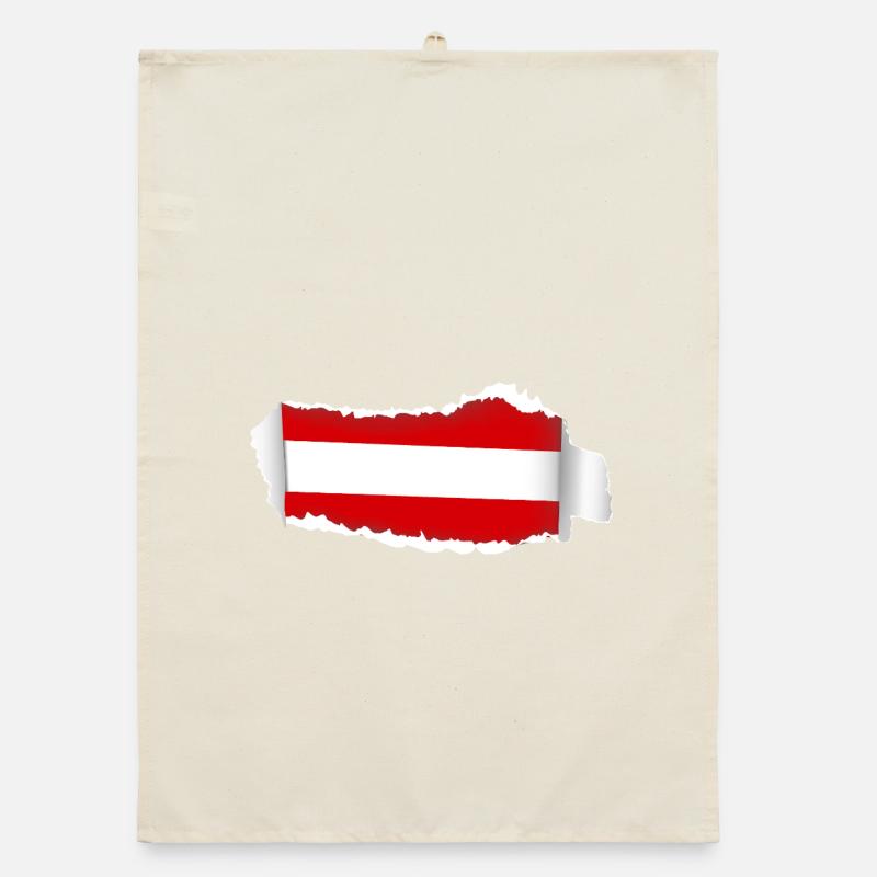 Cracked Austria Flag Organic dish towel