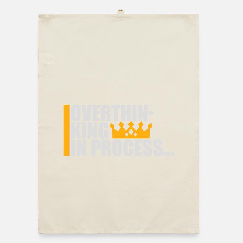 Overthinking In Process Lustig Grübeln Spruch Logo Organic Geschirrtuch