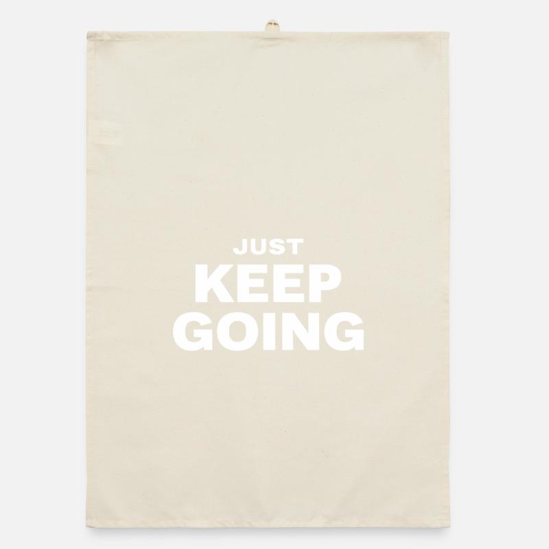 JUST KEEP GOING Motivation Spruch Sport Organic Geschirrtuch