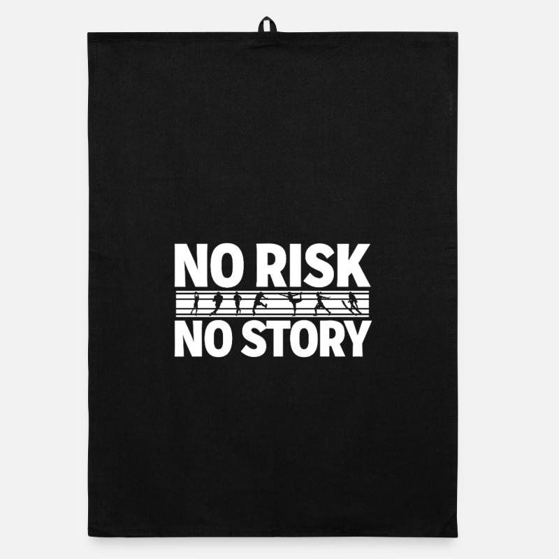 NO RISK NO STORY Sport Abenteuer Statement Organic Geschirrtuch
