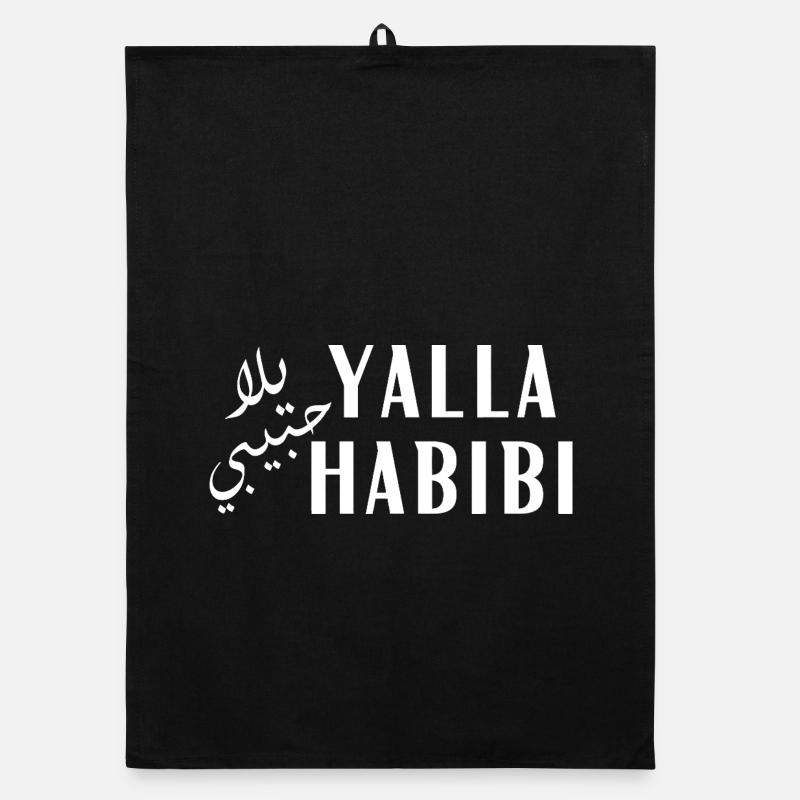 Yalla Habib Bold Arabic Typography Organic dish towel