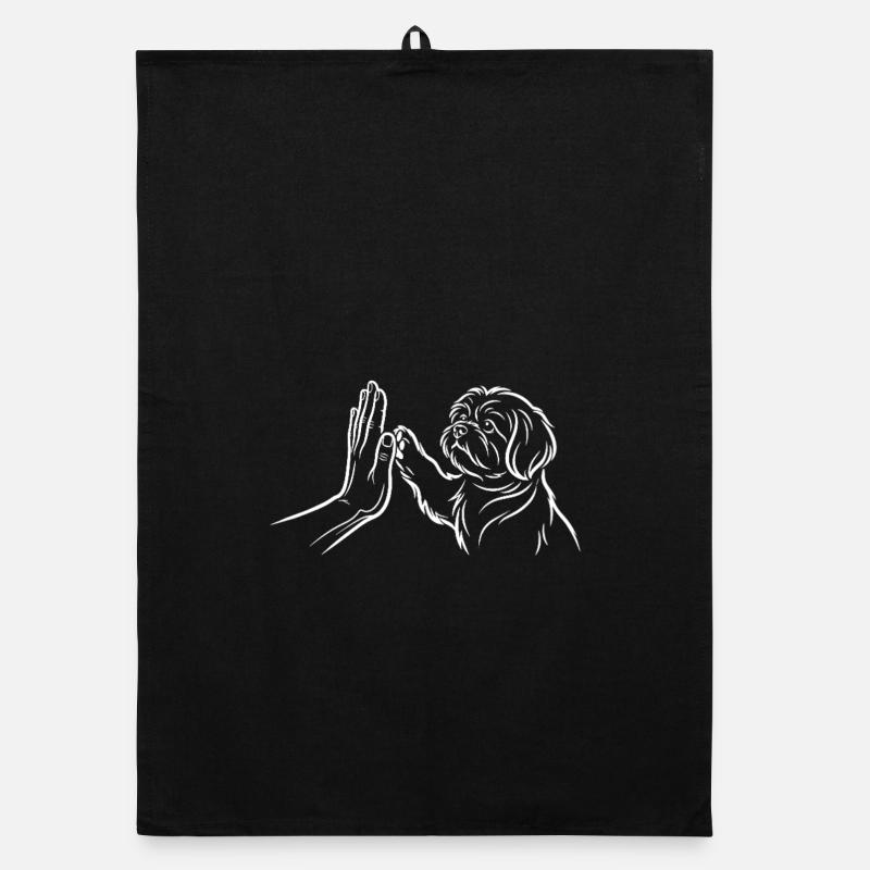 Dog Handshake High Five Paw Human Connection Organic dish towel