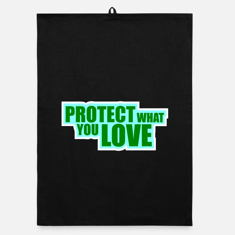 Protect What You Love Nature Protection Statement Logo Organic dish towel