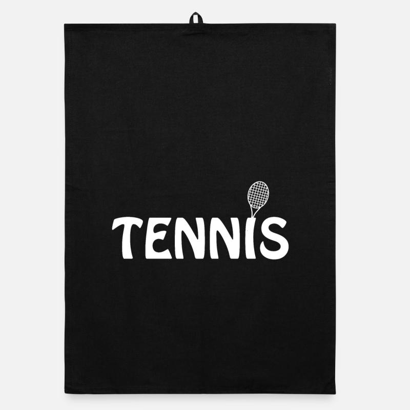 Texte de raquette de tennis blanc - Torchon bio - noir