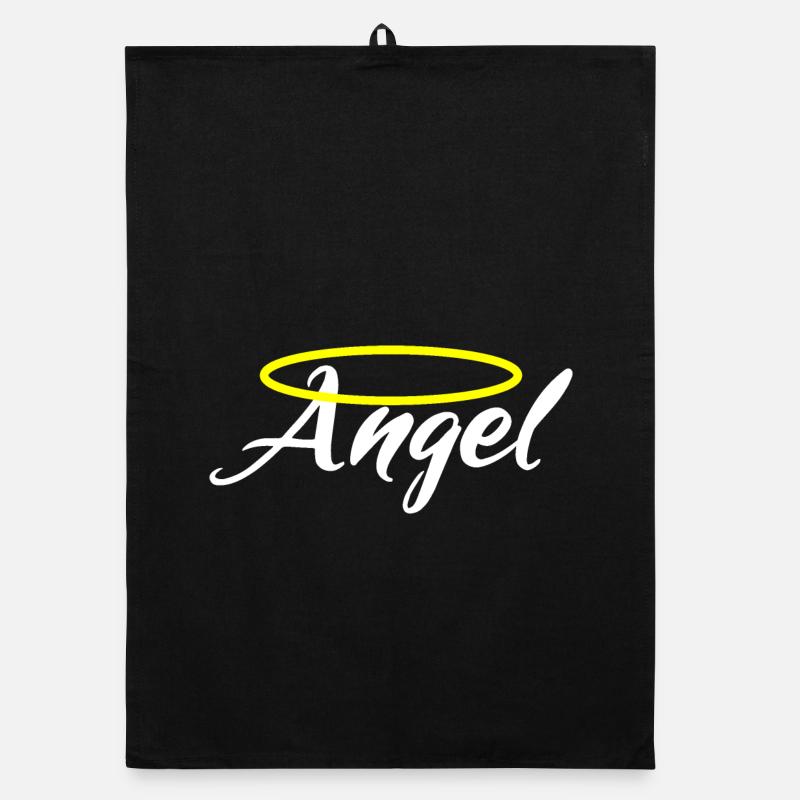 Ich bin ein Engel - Angel - Organic Geschirrtuch - Schwarz