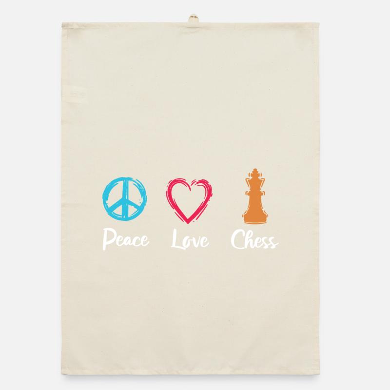Paix Amour Échecs Torchon bio