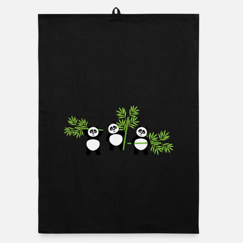 Kawaii Panda with Bamboo – Fun and Tender Pattern Organic dish towel