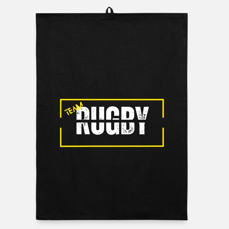 Team rugby yellow Organic dish towel