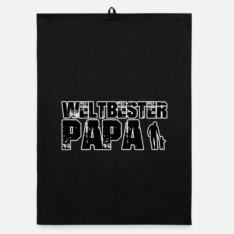 Weltbester Papa #2 - Organic Geschirrtuch - Schwarz