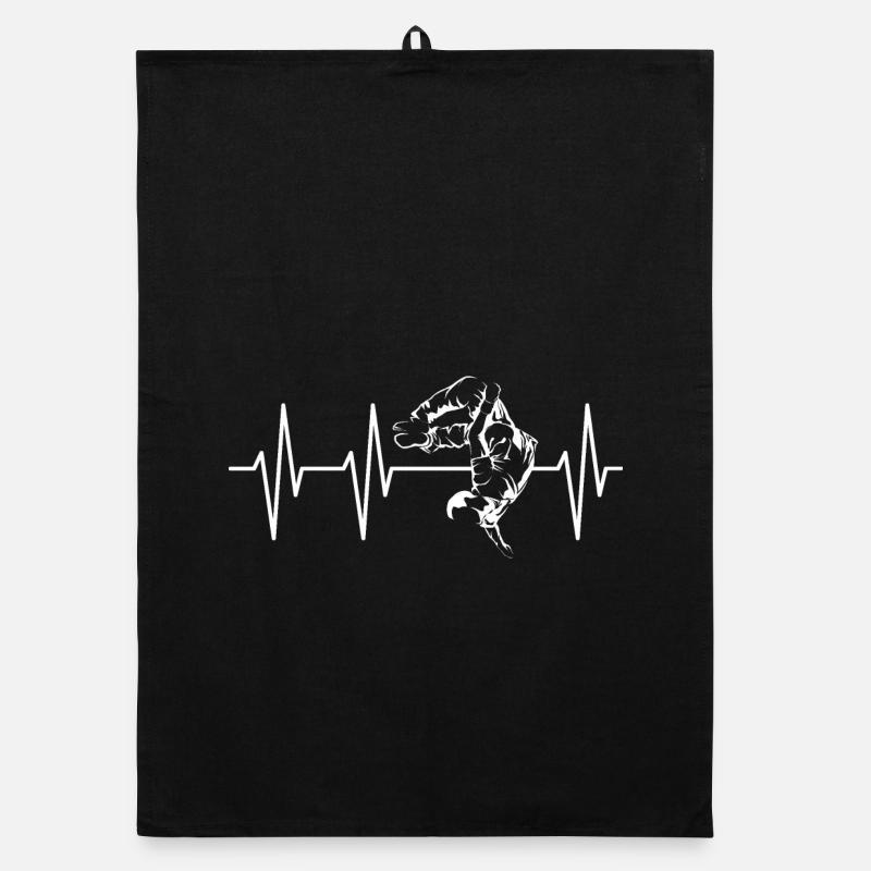 Backflip Heartbeat Parkor Freerunning Symbol Pulse Organic dish towel
