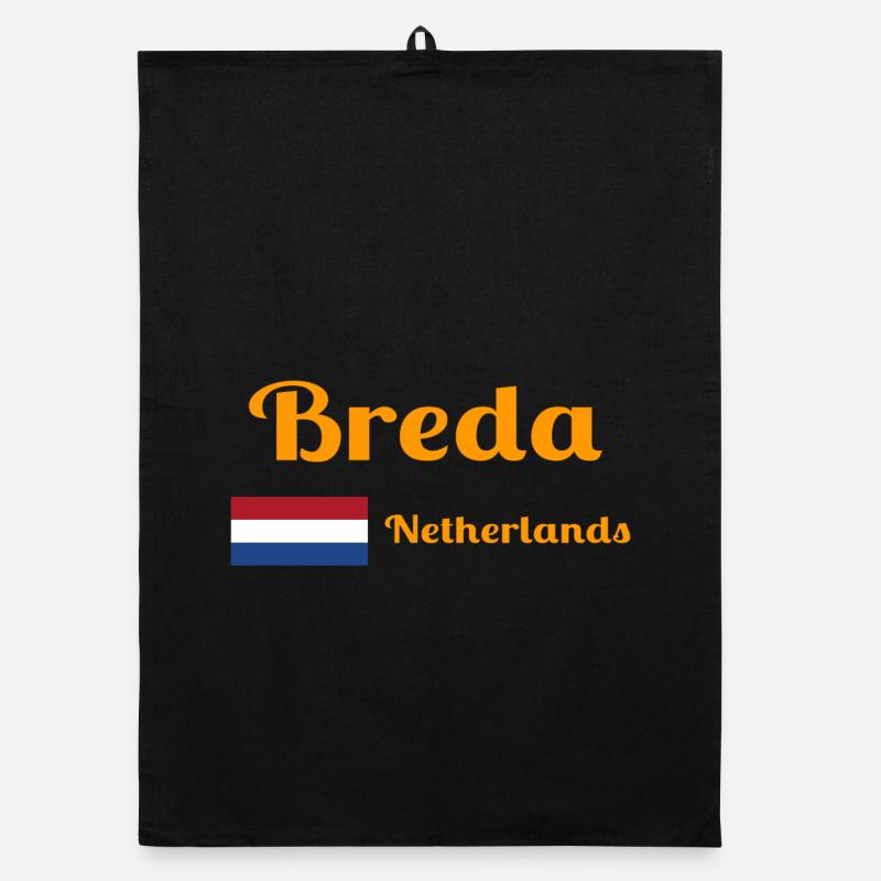 Breda Niederlande - Stilvolle Drucke - Organic Geschirrtuch - Schwarz