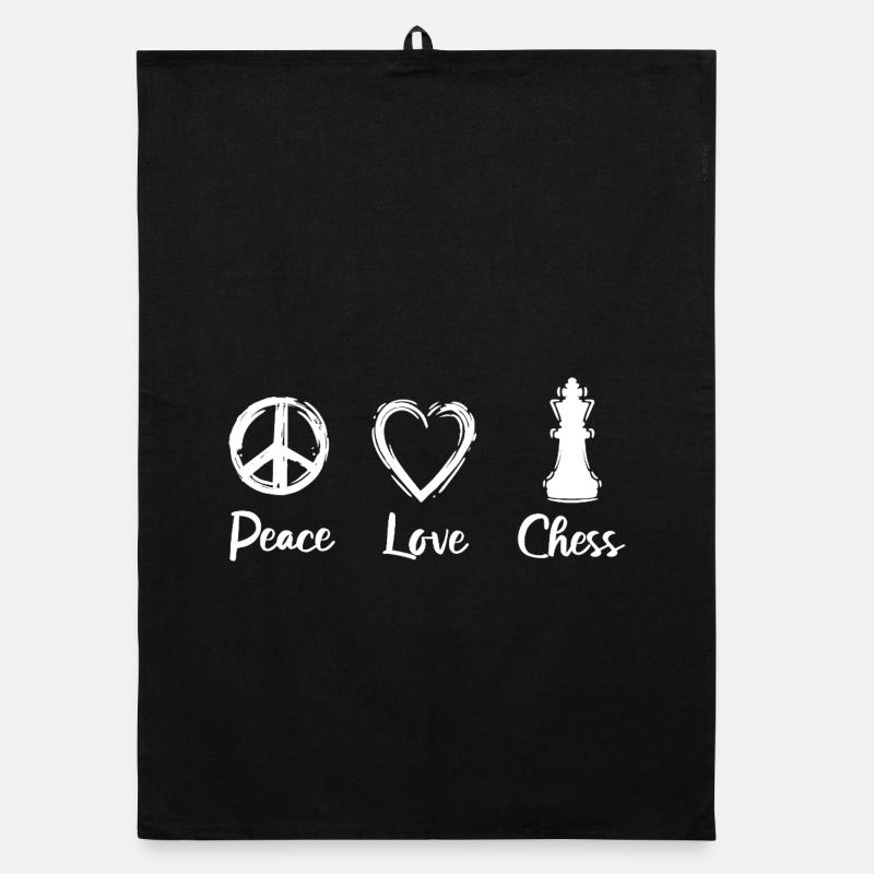 Peace Love Chess Organic Geschirrtuch