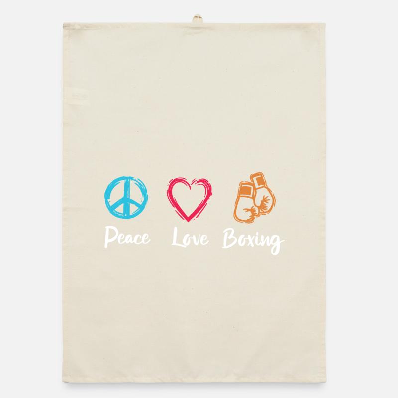 Peace Love Boxe Torchon bio