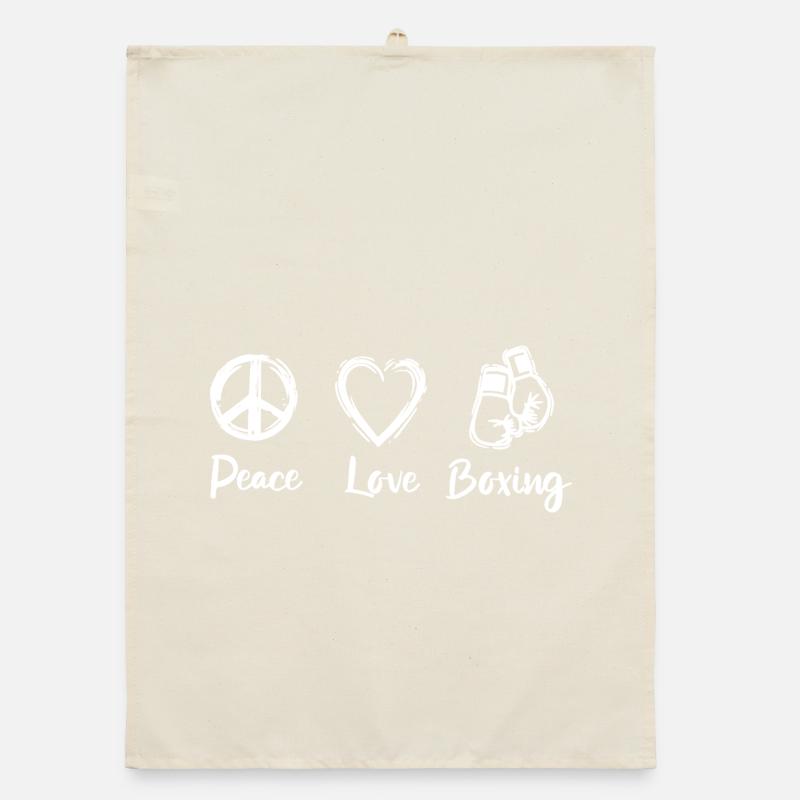 Peace Love Boxe Torchon bio