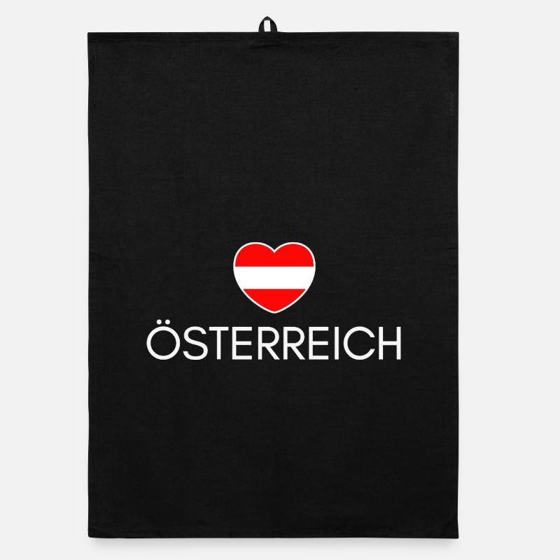 Heart with Austrian flag, Austrian pride Organic dish towel