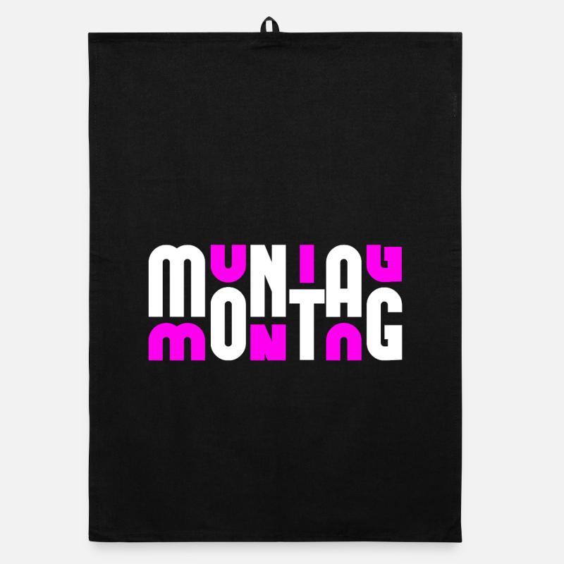 Montag Weiß/Pink Organic Geschirrtuch