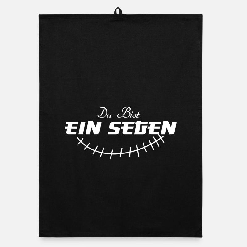 SEGEN – Spirituelles Statement Mode - Organic Geschirrtuch - Schwarz
