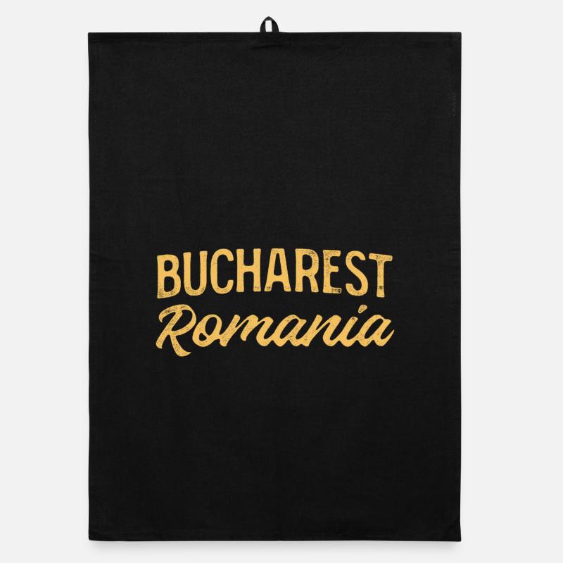 Lettrage rétro de Bucarest Torchon bio