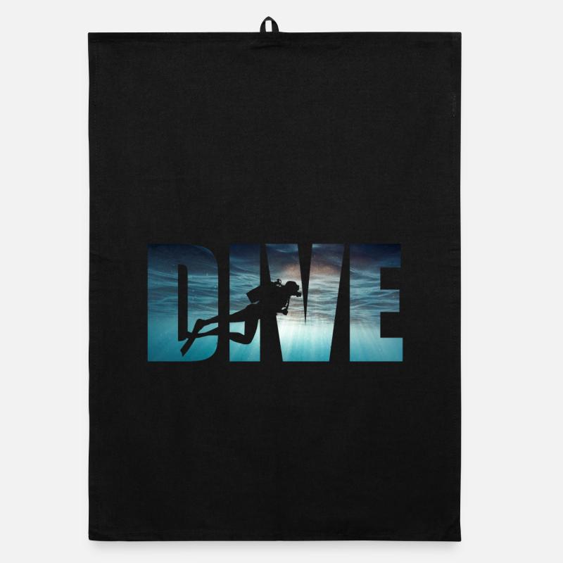 Dive - Scuba Diver Organic Geschirrtuch