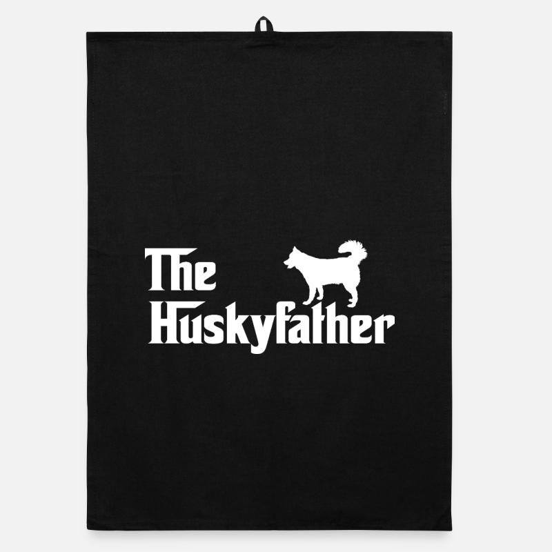 Husky Daddy T-Shirt Verspieltes Muttertagsdesign Organic Geschirrtuch