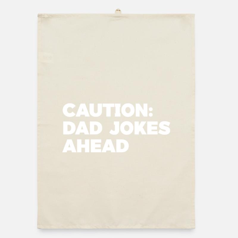 Humorous Dad Jokes Caution Graphic Tee Organic dish towel