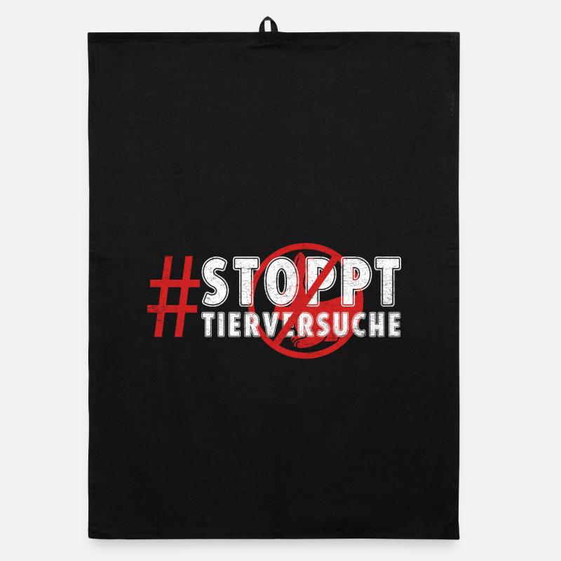 Animal welfare STOP ANIMAL TESTING FUNNY Organic dish towel