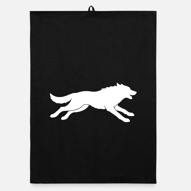 Wolf Silhouette Organic dish towel