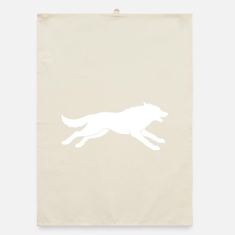 Wolf Silhouette Organic dish towel